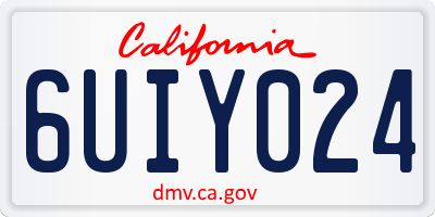 CA license plate 6UIY024