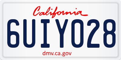 CA license plate 6UIY028