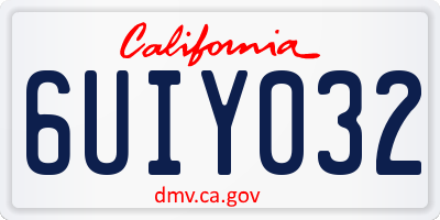 CA license plate 6UIY032