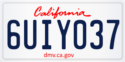 CA license plate 6UIY037