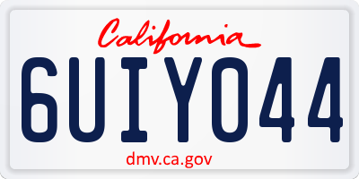 CA license plate 6UIY044