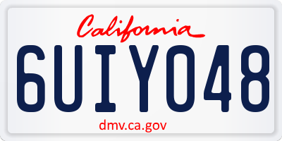 CA license plate 6UIY048