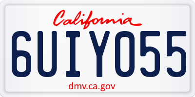 CA license plate 6UIY055