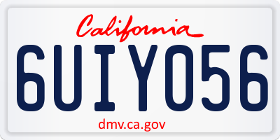 CA license plate 6UIY056