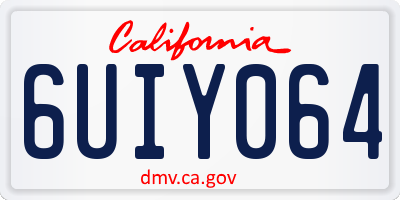 CA license plate 6UIY064