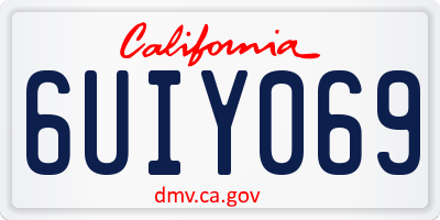 CA license plate 6UIY069