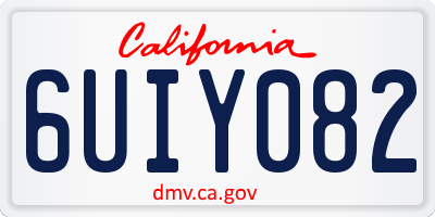 CA license plate 6UIY082