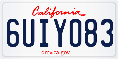 CA license plate 6UIY083