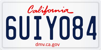 CA license plate 6UIY084