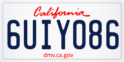 CA license plate 6UIY086