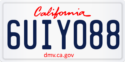 CA license plate 6UIY088