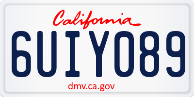 CA license plate 6UIY089