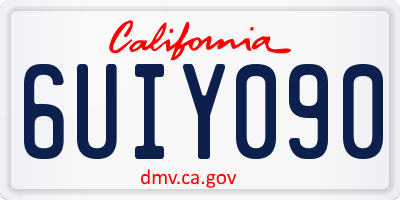 CA license plate 6UIY090