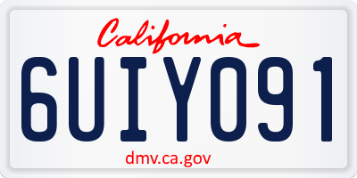 CA license plate 6UIY091