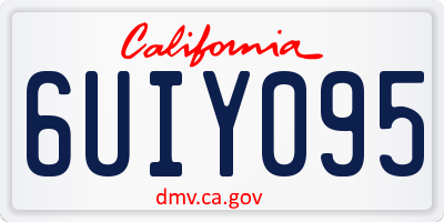 CA license plate 6UIY095