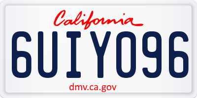 CA license plate 6UIY096