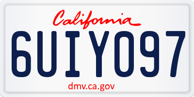 CA license plate 6UIY097