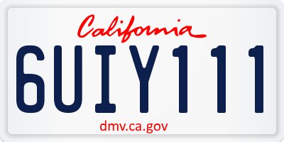 CA license plate 6UIY111
