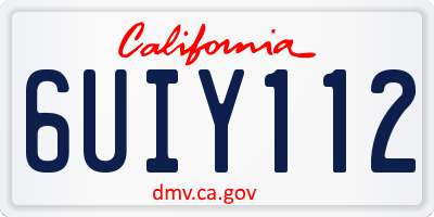 CA license plate 6UIY112