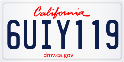 CA license plate 6UIY119