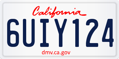 CA license plate 6UIY124