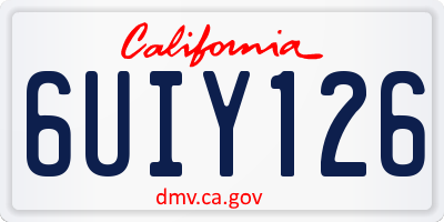 CA license plate 6UIY126