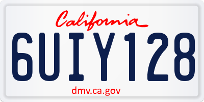 CA license plate 6UIY128