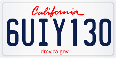 CA license plate 6UIY130