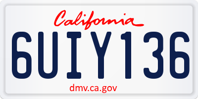 CA license plate 6UIY136