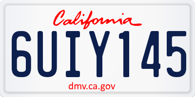 CA license plate 6UIY145