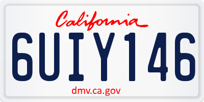 CA license plate 6UIY146