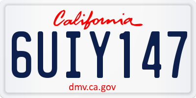 CA license plate 6UIY147