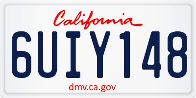 CA license plate 6UIY148