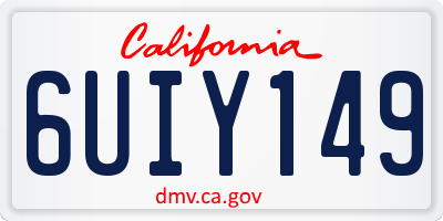 CA license plate 6UIY149