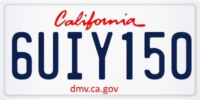 CA license plate 6UIY150