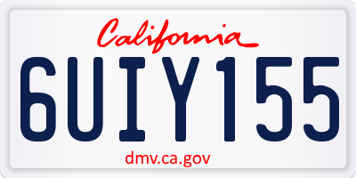 CA license plate 6UIY155