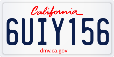CA license plate 6UIY156