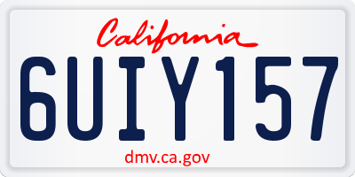 CA license plate 6UIY157