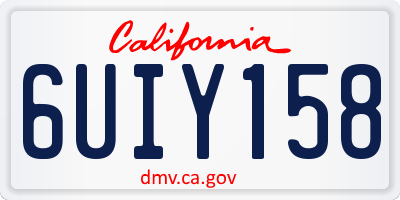 CA license plate 6UIY158