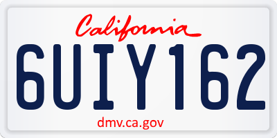CA license plate 6UIY162