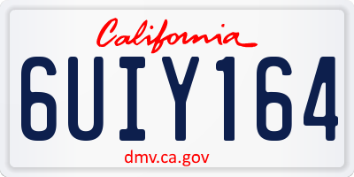 CA license plate 6UIY164