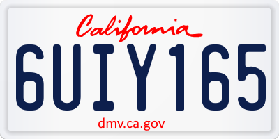 CA license plate 6UIY165