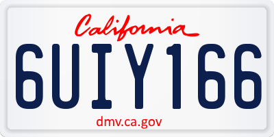 CA license plate 6UIY166