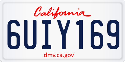 CA license plate 6UIY169