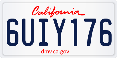 CA license plate 6UIY176
