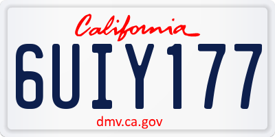 CA license plate 6UIY177