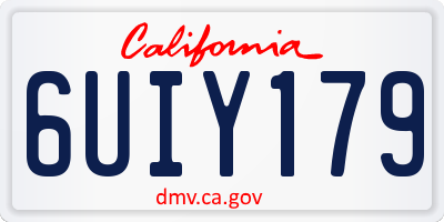 CA license plate 6UIY179