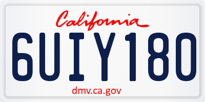 CA license plate 6UIY180