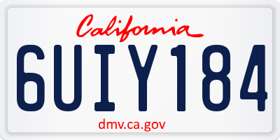 CA license plate 6UIY184