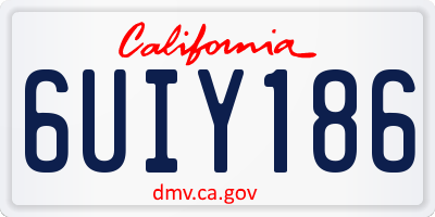 CA license plate 6UIY186